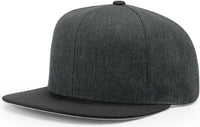 Richardson 510 Acrylic-Wool Blend Flatbill Snapback Cap - Heather Charcoal Black - Heather Dark Gray Black / OSFM