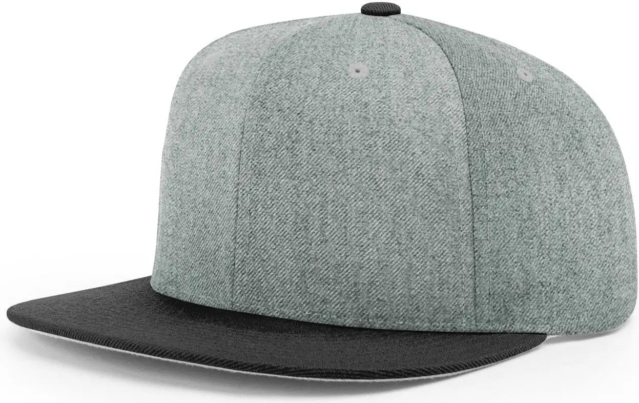 Richardson 510 Acrylic-Wool Blend Flatbill Snapback Cap - Heather Gray Black - Gray Black / OSFM