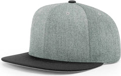 Richardson 510 Acrylic-Wool Blend Flatbill Snapback Cap - Heather Gray Black - Gray Black / OSFM