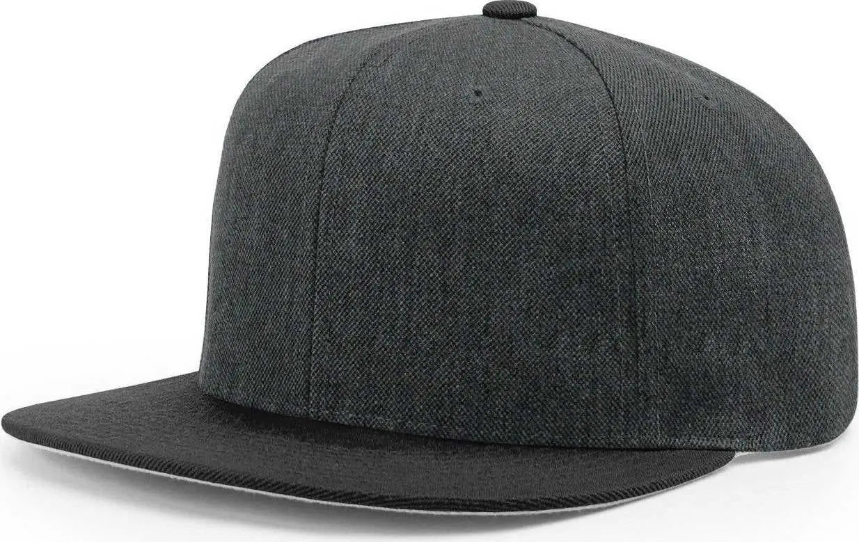 Richardson 510 Wool Flatbill Snapback Caps - Combo Heather Charcoal Black - Multi-Colored / OSFM