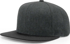Richardson 510 Wool Flatbill Snapback Caps - Combo Heather Charcoal Black - Multi-Colored / OSFM
