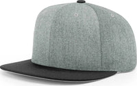 Richardson 510 Wool Flatbill Snapback Caps Heather Grey Black Gray Black / OSFM