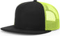 Richardson 511 Acrylic-Wool Blend Flatbill Trucker Cap - Black Neon Yellow - Black Yellow / OSFM
