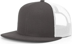 Richardson 511 Acrylic-Wool Blend Flatbill Trucker Cap - Charcoal White - Dark Gray White / OSFM