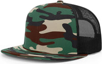 Richardson 511 Acrylic-Wool Blend Flatbill Trucker Cap - Green Camo Black - Green Camo Black / OSFM