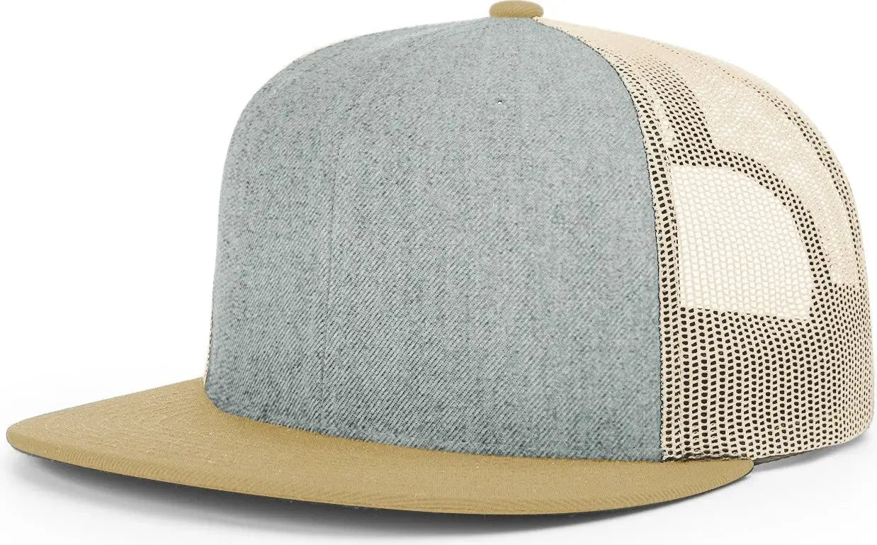 Richardson 511 Acrylic-Wool Blend Flatbill Trucker Cap - Heather Gray Birch Biscuit - Gray Biscuit / OSFM