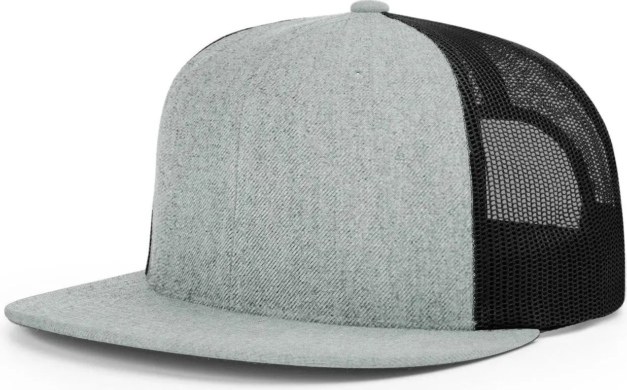 Richardson 511 Acrylic-Wool Blend Flatbill Trucker Cap - Heather Gray Black - Gray Black / OSFM