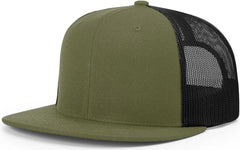Richardson 511 Acrylic-Wool Blend Flatbill Trucker Cap - Loden Black - Loden Black / OSFM