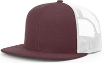 Richardson 511 Acrylic-Wool Blend Flatbill Trucker Cap - Maroon White - Maroon White / OSFM