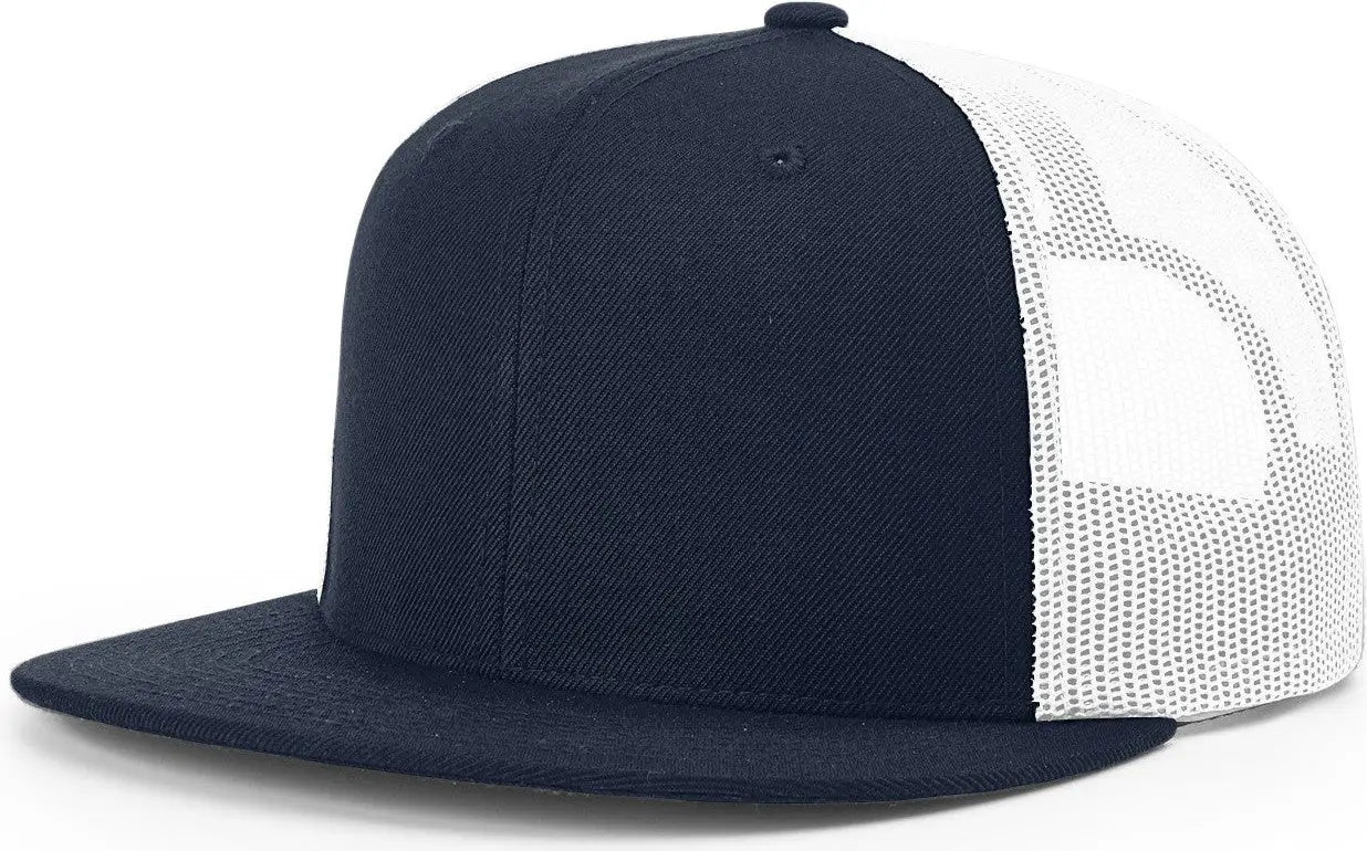 Richardson 511 Acrylic-Wool Blend Flatbill Trucker Cap - Navy White - Navy White / OSFM