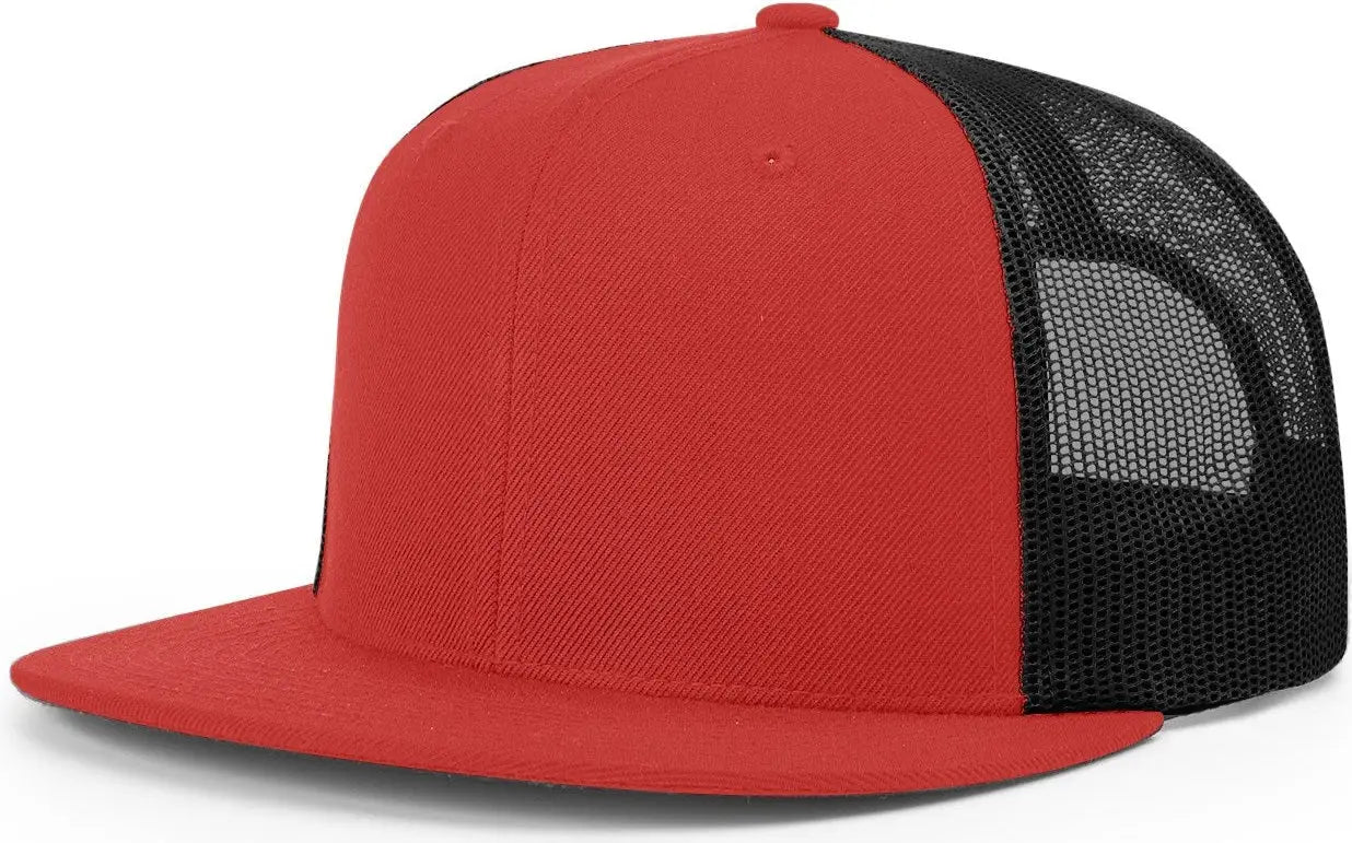 Richardson 511 Acrylic-Wool Blend Flatbill Trucker Cap - Red Black - Red Black / OSFM