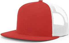 Richardson 511 Acrylic-Wool Blend Flatbill Trucker Cap - Red White - Red White / OSFM