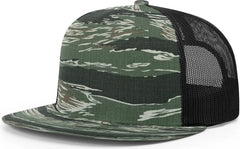 Richardson 511 Acrylic-Wool Blend Flatbill Trucker Cap - Tiger Camo Black - Tiger Camo Black / OSFM