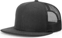 Richardson 511 Wool Blend Flat Bill Trucker Caps - Black Black - Black / OSFM