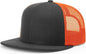 Richardson 511 Wool Blend Flat Bill Trucker Caps Black Neon Orange Black Orange / OSFM