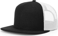 Richardson 511 Wool Blend Flat Bill Trucker Caps - Black White - Black White / OSFM