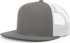 Richardson 511 Wool Blend Flat Bill Trucker Caps - Charcoal White - Dark Gray White / OSFM
