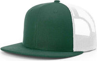 Richardson 511 Wool Blend Flat Bill Trucker Caps Dark Green White Forest White / One Size Fits Most