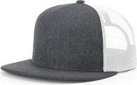 Richardson 511 Wool Blend Flat Bill Trucker Caps - Heather Charcoal White - Dark Gray White / OSFM
