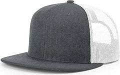 Richardson 511 Wool Blend Flat Bill Trucker Caps - Heather Charcoal White - Dark Gray White / OSFM