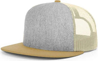 Richardson 511 Wool Blend Flat Bill Trucker Caps - Heather Gray Birch Biscuit - Light Gray / OSFM