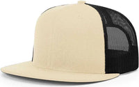 Richardson 511 Wool Blend Flat Bill Trucker Caps Khaki Black Khaki Black / OSFM