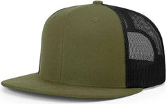 Richardson 511 Wool Blend Flat Bill Trucker Caps - Loden Black - Dark Gray Black / OSFM