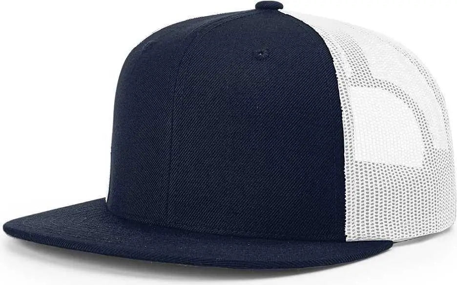 Richardson 511 Wool Blend Flat Bill Trucker Caps - Navy White - Navy White / OSFM