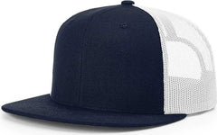 Richardson 511 Wool Blend Flat Bill Trucker Caps - Navy White - Navy White / OSFM