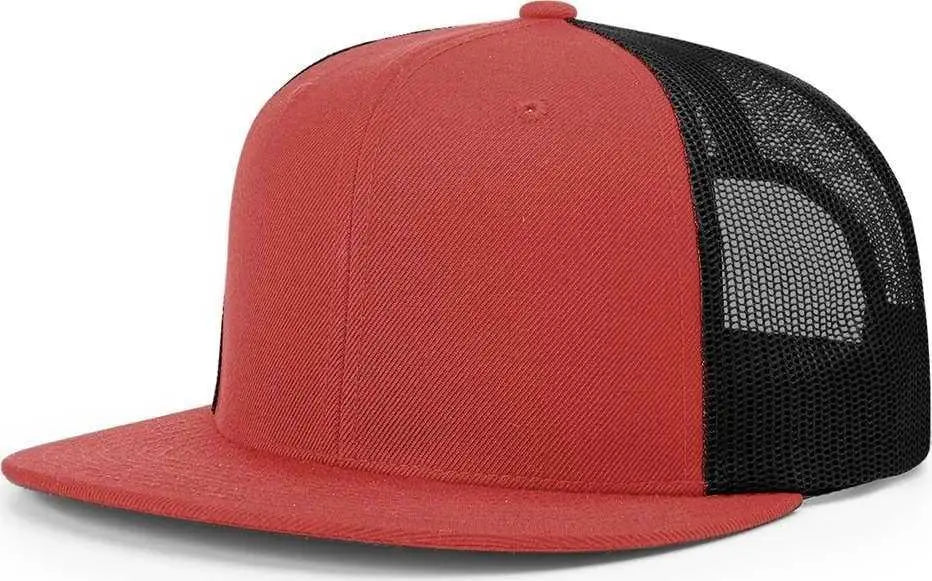 Richardson 511 Wool Blend Flat Bill Trucker Caps - Red Black - Red Black / OSFM