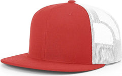 Richardson 511 Wool Blend Flat Bill Trucker Caps - Red Whte - Red Whte / OSFM