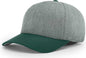 Richardson 585 Wool Blend R Flex Caps Heather Gray Dark Green Gray Forest / XS SM