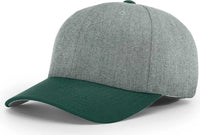 Richardson 585 Wool Blend R Flex Caps Heather Gray Dark Green Gray Forest / XS SM