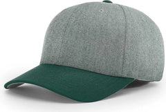 Richardson 585 Wool Blend R Flex Caps Heather Gray Dark Green Gray Forest / XS SM