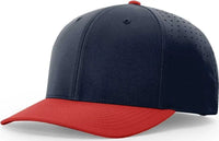 Richardson 632 Laser Perf R-Flex Adjustable Caps - Navy Red - Navy Red / SM