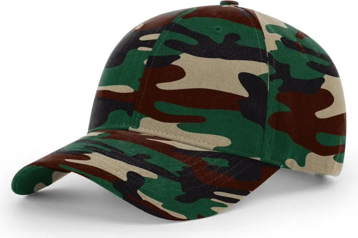Richardson 843 Casual Twill Camo Strapback Cap - Green Camo - Green Camo / OSFM