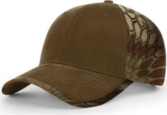 Richardson 844 Duck Cloth Front W/ Camo Back Caps - Buck Kryptek Highlander - Brown Kryptek / OSFM