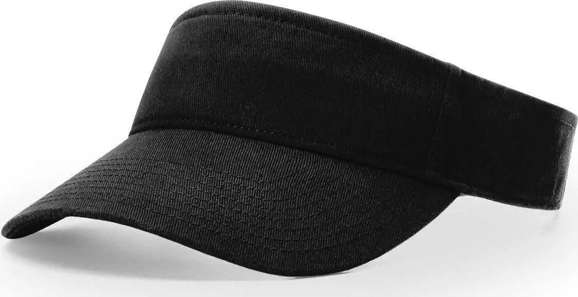Richardson R45 Garment Washed Visors - Black - Black / OSFM