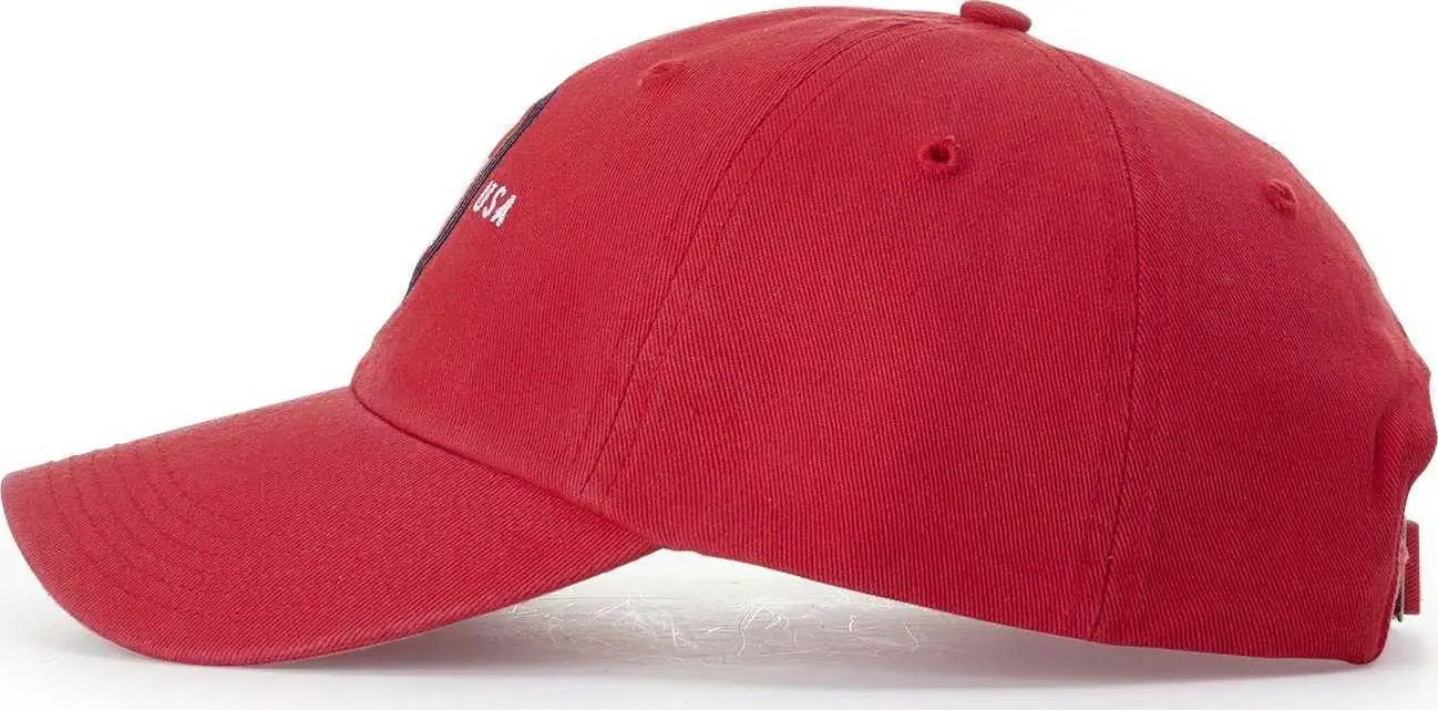 Richardson R55 Garment Washed Twill Caps - Red - Red / OSFM