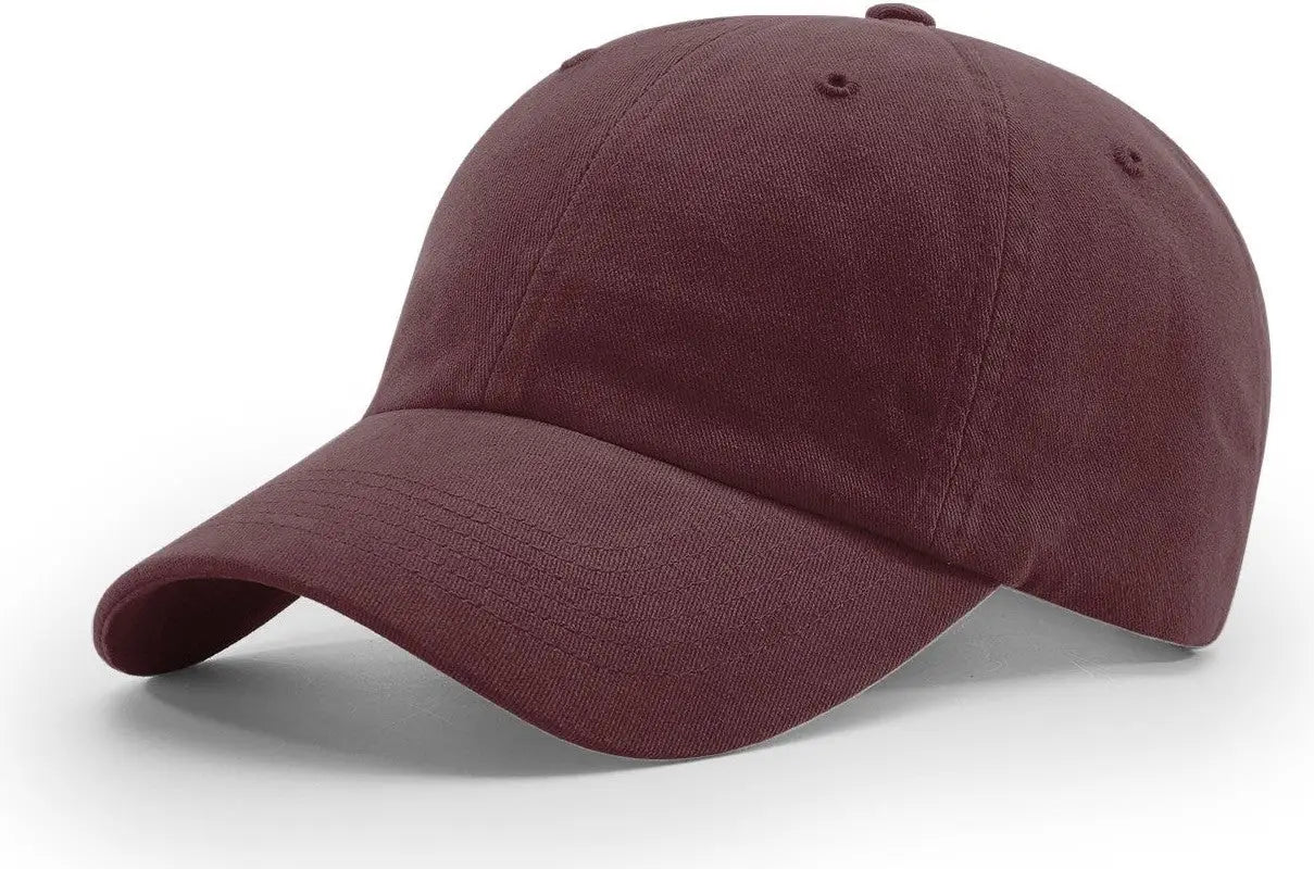 Richardson R55 R65 Garment Washed Twill Cap - Maroon - Maroon / OSFM