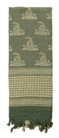 Rothco Gadsden Snake Shemagh Tactical Desert Scarf - Foliage Green / One Size