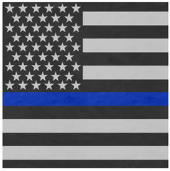 Rothco Thin Blue Line Flag Bandana Subdued / 22 x 22 Inches