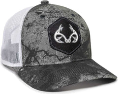 OC Sports RTF04A Structured Mesh Back Cap - Realtree Fishing WAV3 Mirage Gray White | HIT a Double