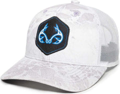 OC Sports RTF04A Structured Mesh Back Cap - Realtree Fishing WAV3 White White | HIT a Double