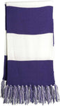 Sport-Tek STA02 Spectator Scarf - Purple White - Purple White / One Size Fits Most