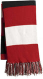Sport-Tek STA02 Spectator Scarf - True Red White Black - Red White / One Size Fits Most