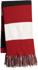 Sport-Tek STA02 Spectator Scarf - True Red White Black - Red White / One Size Fits Most