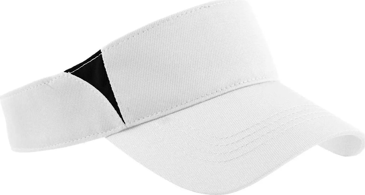 Sport-Tek STC13 Dry Zone Colorblock Visor - White Black - White Black / One Size Fits Most