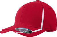 Sport-Tek STC16 Flexfit Performance Colorblock Cap - True Red White - Red White / 6 5/8’’ - 7 1/8’’