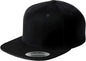 Sport-Tek STC19 Yupoong Flat Bill Snapback Cap - Black - Black / 6 5/8’’ - 7 1/8’’